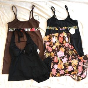 Lot of 4 NEW Maternity Swimwear pieces in Small Black Brown